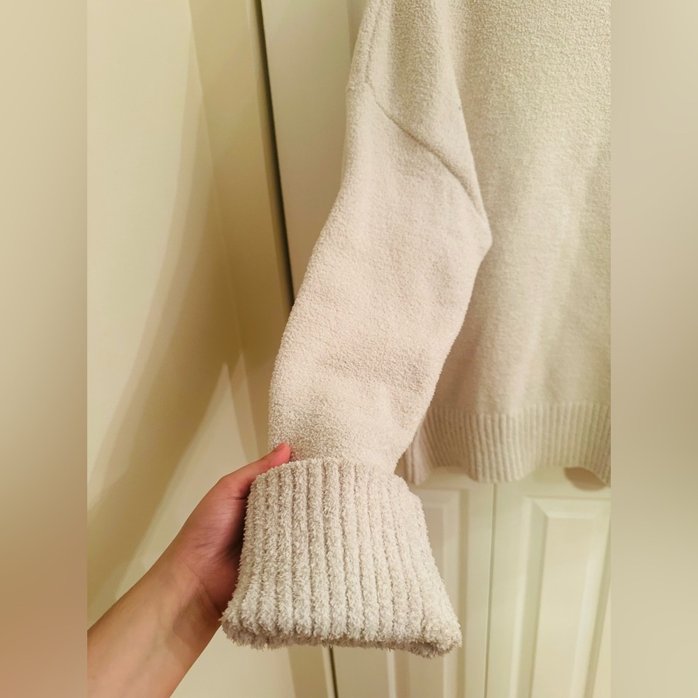 Merokeety Cozy Chunky Knit Turtleneck Sweater | Oversized Cream/Oatmeal - Size L - Picture 5 of 9
